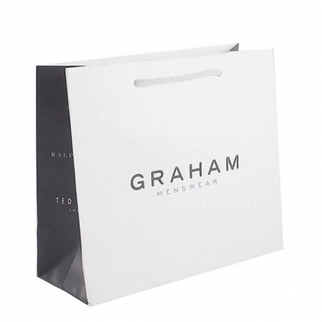 White Kraft Paper Carrier Bags - Ref. Grahams Menswear White Kraft Paper Carrier Bags - Ref. Grahams Menswear