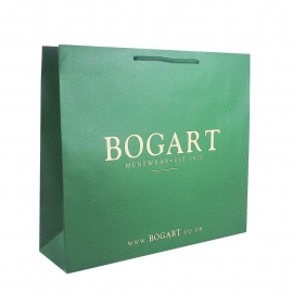 Varnished Green Recycled Rope Handle Paper Bags - Ref. Bogart