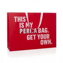 Bespoke Pink Ribbon Handled Carrier Bag Ref Peri A