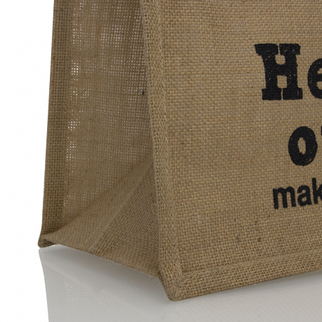 Printed Eco Friendly Jute Carrier Bag Ref Heal Our World Printed Eco Friendly Jute Carrier Bag Ref Heal Our World
