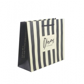 Striped Recycled Paper Bags With Rope Handles - Ref. Dixons