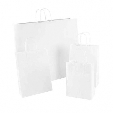 White Promotional Paper Bags With Twisted Handles
