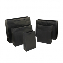 Luxury Black Matt Paper Bags With Rope Handles