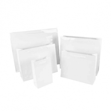 Luxury White Gloss Rope Handle Paper Carrier Bags