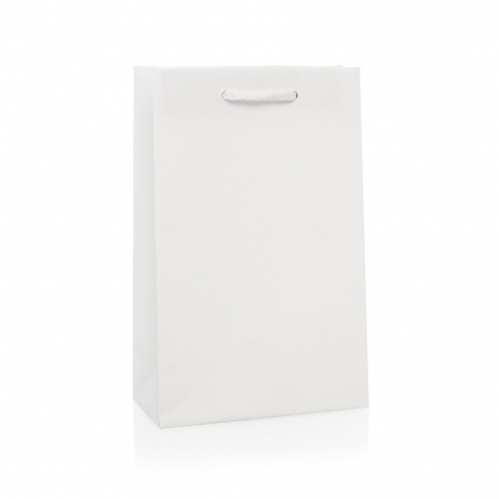 Luxury White Matt Paper Bags With Rope Handles