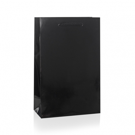 Black Gloss Rope Handle Paper Carrier Bags