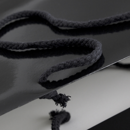 Black Gloss Rope Handle Paper Carrier Bags