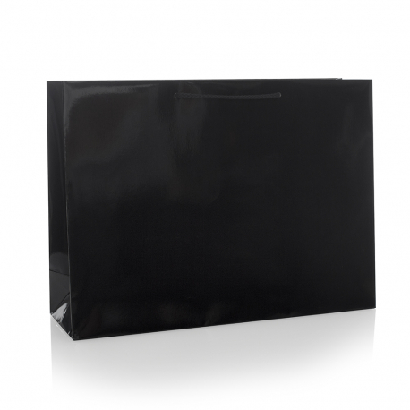 Black Gloss Rope Handle Paper Carrier Bags