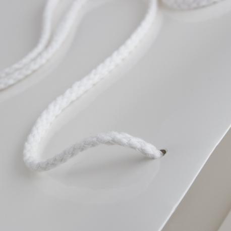 Luxury White Gloss Rope Handle Paper Carrier Bags