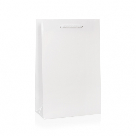 Luxury White Gloss Rope Handle Paper Carrier Bags