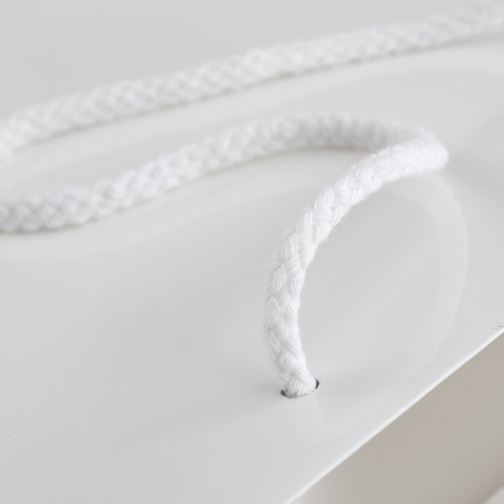 Luxury White Gloss Rope Handle Paper Carrier Bags
