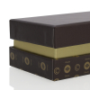 Printed Chocolate Shoulder Box with Gold Paper