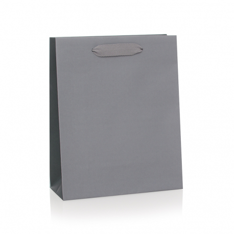 Recycled Grey Paper Bags with Cotton Ribbon Handles