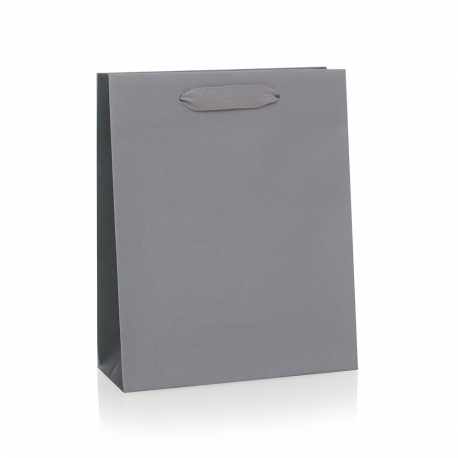 Recycled Grey Paper Bags with Cotton Ribbon Handles Recycled Grey Paper Bags with Cotton Ribbon Handles