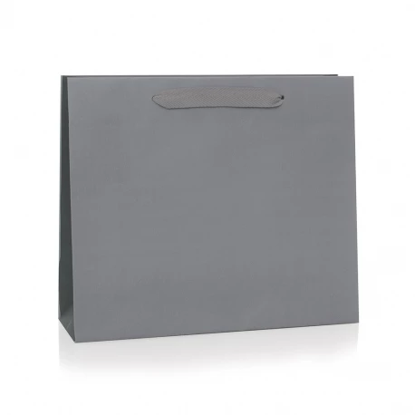 Recycled Grey Paper Bags with Cotton Ribbon Handles Recycled Grey Paper Bags with Cotton Ribbon Handles