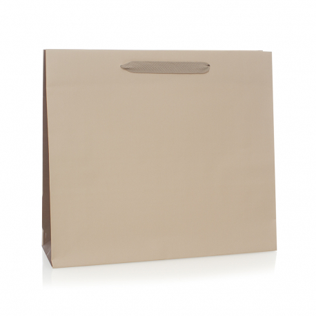 Recycled Beige Paper Bags with Cotton Ribbon Handles