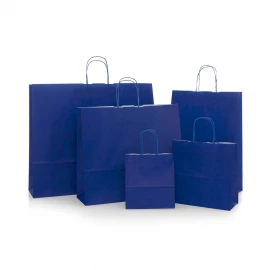 Blue Paper Bags With Twisted Handles