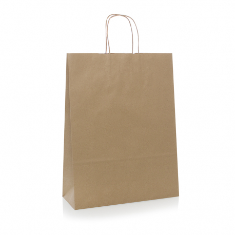 Natural Twisted Handle Kraft Paper Carrier Bags