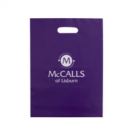 Printed LDPE Die Cut Bags With One Colour Logo Ref McCalls