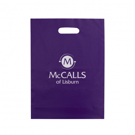 Printed LDPE Die Cut Bags With One Colour Logo – Ref. Mccalls
