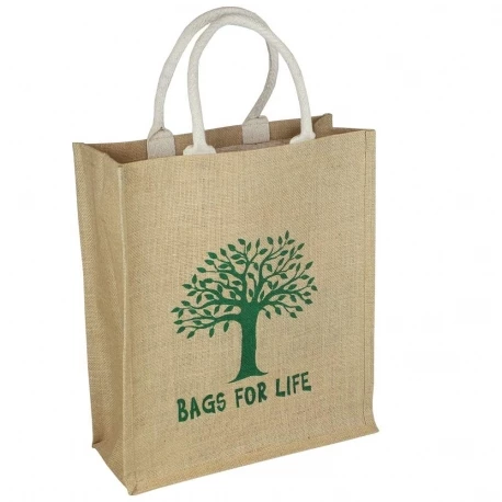 Printed Jute Bags - Large Natural Bags - Ref. Bags for Life