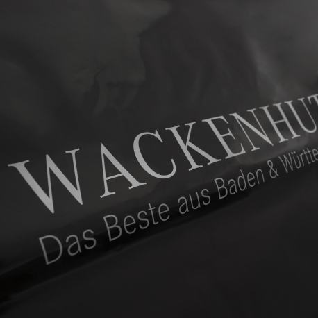 Printed Plastic Carrier Bag with Clip Handle Ref Wackenhut Printed Plastic Carrier Bag with Clip Handle Ref Wackenhut