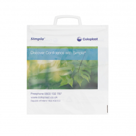 Customised Plastic Clip Handle Carrier Bag Ref Coloplast