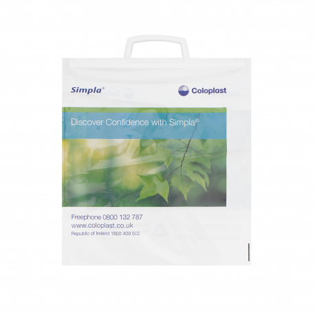 Customised Plastic Clip Handle Carrier Bag Ref Coloplast Customised Plastic Clip Handle Carrier Bag Ref Coloplast