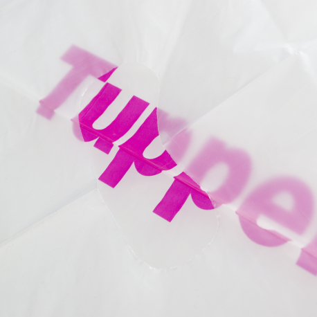 Printed Clear Plastic Carrier Bag Ref Tupperware Printed Clear Plastic Carrier Bag Ref Tupperware