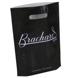 Black and White Printed LDPE Patch Handle Bags - Ref. Brachard