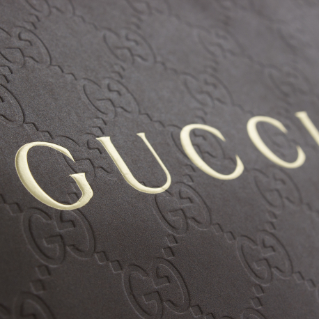 Printed Recycled Embossed Hot Foil Paper Bag ref. Gucci