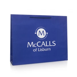 Recycled & Printed Navy Paper Bags With Rope Handles Ref McCalls