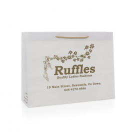 Recycled Rope Handle Paper Bags With Metallic Pantone Printing – Ref. Ruffles