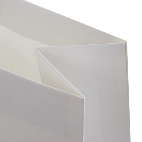White Kraft Paper Carrier Bags - Ref. Ruffles White Kraft Paper Carrier Bags - Ref. Ruffles