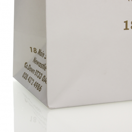 White Kraft Paper Carrier Bags - Ref. Ruffles White Kraft Paper Carrier Bags - Ref. Ruffles