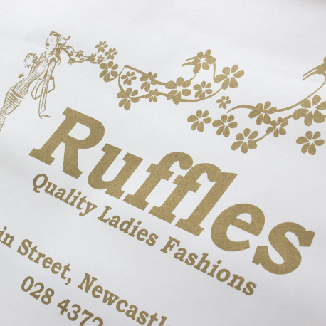White Kraft Paper Carrier Bags - Ref. Ruffles White Kraft Paper Carrier Bags - Ref. Ruffles
