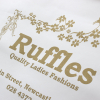 White Kraft Paper Carrier Bags - Ref. Ruffles 