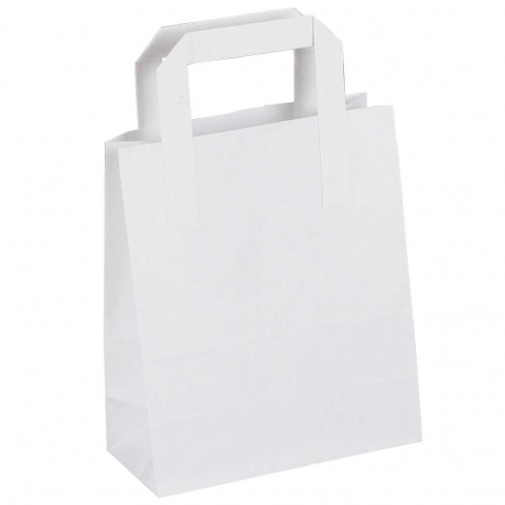 White Paper Sandwich Bags With Flat Handles