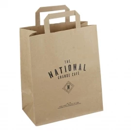 Printed Brown Paper Takeout Bags - Ref. National