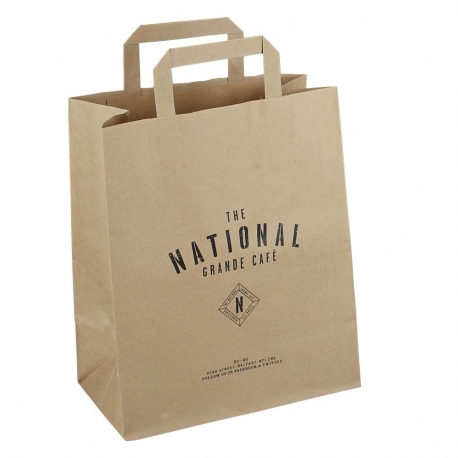 Printed Brown Paper Takeout Bags - Ref. National Printed Brown Paper Takeout Bags - Ref. National