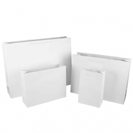 Luxury White Matt Paper Bags With Rope Handles