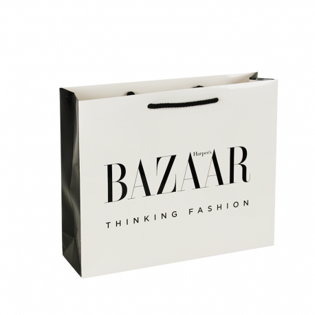 Luxury Paper Gloss Laminate Rope Handle Bags ref. Harpers Bazaar