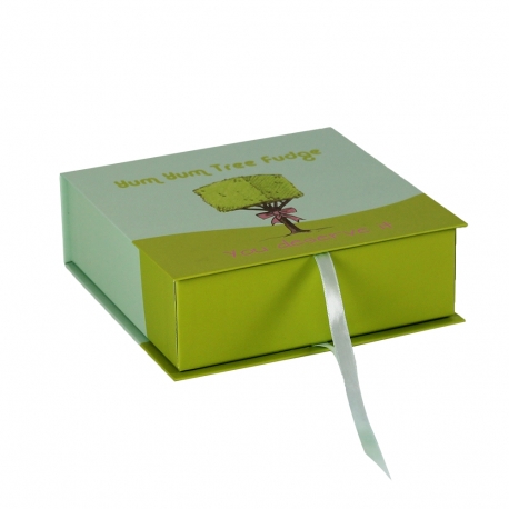 Yum Yum Tree Fudge Custom Printed Ribbon Sealed Paper Boxes