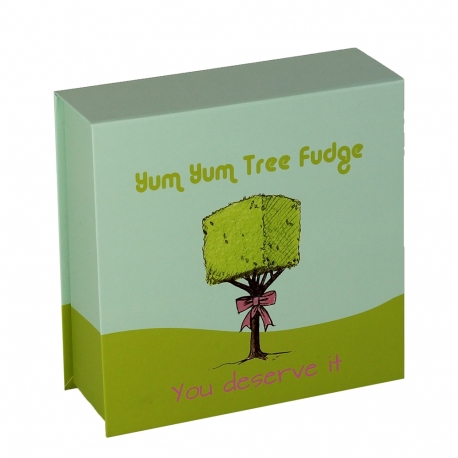 Yum Yum Tree Fudge Custom Printed Ribbon Sealed Paper Boxes