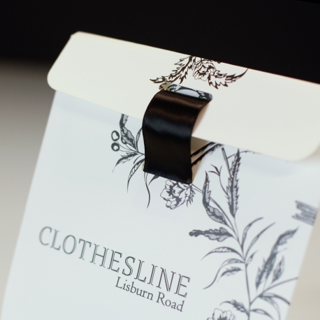 Luxury Printed Satin Closed Carrier Bags With Matt Laminate - Ref. Clothesline