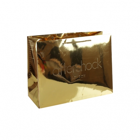 Luxury Gold Laminate Rope Handle Paper Bags ref. Aftershock London Luxury Gold Laminate Rope Handle Paper Bags ref. Aftershock London