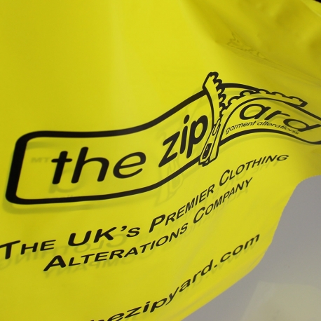 Printed Yellow Plastic Patch Handle Bags - Ref. Zip Yard Printed Yellow Plastic Patch Handle Bags - Ref. Zip Yard