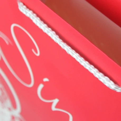 Printed Red & White Luxury Matt Paper Bags With Rope Handles - Ref. Sinenna Printed Red & White Luxury Matt Paper Bags With Rope Handles - Ref. Sinenna