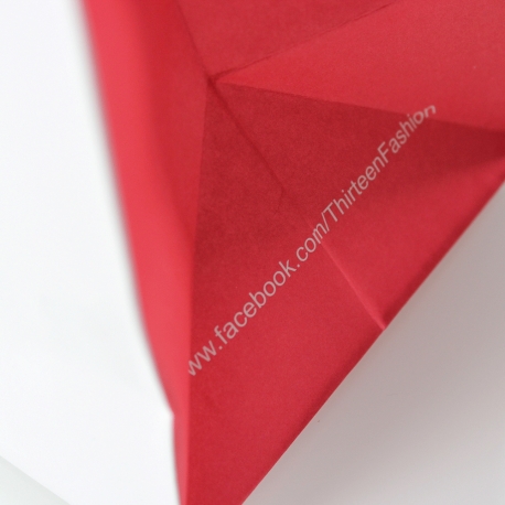 Recycled Rope Handle Paper Bags With Red Side Gussets - Ref. Thirteen Fashion Recycled Rope Handle Paper Bags With Red Side Gussets - Ref. Thirteen Fashion