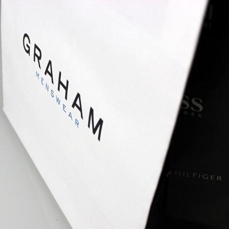 Large Recycled Paper Bags With Rope Handles - Ref. Grahams Menswear Large Recycled Paper Bags With Rope Handles - Ref. Grahams Menswear
